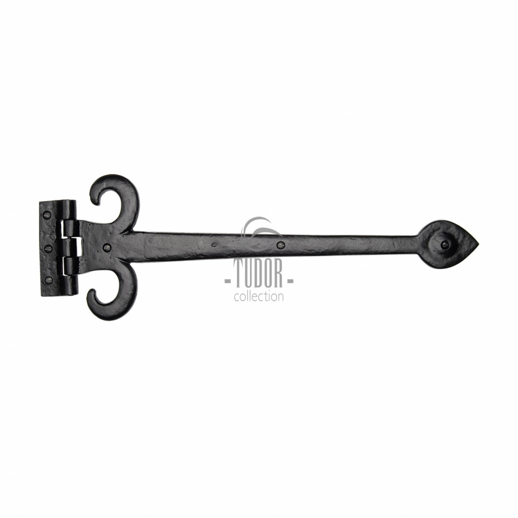 M Marcus Tudor Rustic Black Fleur-de-Lys Hinges 406mm & 457mm overall lengths available